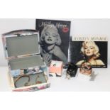 A Marilyn Monroe Jewellery box & contents & book