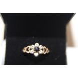 A 9ct gold sapphire cluster ring size M 1/2