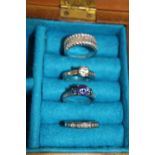 Four 925 silver dress rings