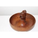 A hand carved oak "Squirrel man" nut bowl (Wilf Squirrel man was an apprentice to Robert "