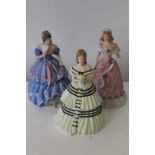 Three Wedgewood "spink series" porcelain figurines Height 21cm