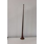 A brass & copper hunting horn Height 80cm