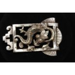A Chinese silver dragon brooch