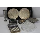 A job lot of vintage silver plated ware & other items