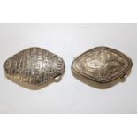 Two vintage Egyptian silver snuff/trinket boxes