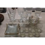 A selection of vintage glass ware etc