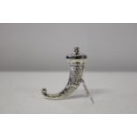 A Danish silver horn pepper pot. 6.5cm H x 6cm L