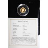 A 24 ct gold 2021 Alderney proof coin 0.5 grams