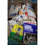 A box full of vintage Leeds United home/away programmes from the 1960's & 70's