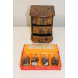 A box set of four Chinese scent bottles & Oriental jewellery box