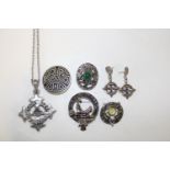 A selection of vintage Scottish costume jewellery