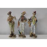 Three large Leonardo clown figures Height 43cm (as found)