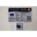 A Tanzanite gemstone & certificate