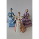 Three Wedgewood "spink series" porcelain figurines Height 21cm