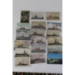 Eighteen Naval related postcards