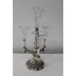 A Victorian silver plated ephern (slight damage) Height 38cm