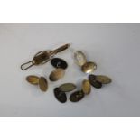 A selection of vintage gold on silver jewellery
