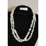 A two string freshwater genuine pearl necklace