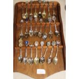 A collection of spoons complete with rack