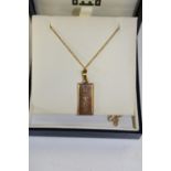 A Royal Mint 9ct gold ingot & chain 11.2 grams total