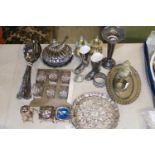 A selection of assorted silver plated items etc