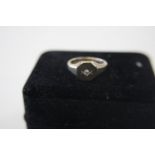 A large hallmarked 9ct gold & diamond solitaire ring 8.1 grams size T