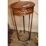 A modern metal & wooden topped planter stand h82cm Collection Only