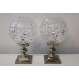 A pair of Waterford crystal candle holders h27cm