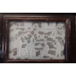 A 1920's Chinese carved ivory panel in frame 14x17cm