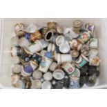 A large selection of collectable thimbles
