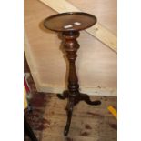 A quality antique turned column elm plater stand h86cm Collection Only