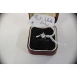 A 9ct White gold & princess cut CZ ring size L