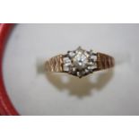 A 9ct gold white stone cluster ring size N 1/2