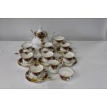 Nineteen pieces of Royal Albert OCR plus tea spoons