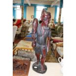 Large Wooden carving of African Man. Sold as seen