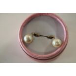 A pair of 9ct gold & cultured pearl clip on earrings