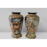 A pair of Oriental vases h27cm