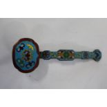 A Ruyi sceptre in relief cloisonne decoration l20cm