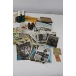 A job lot of misc items, post cards, novelty corkscrew etc