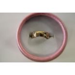 A 9ct gold white sapphire band ring size K