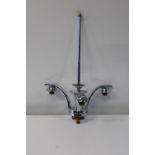 A Art Deco period chrome & bakelite ceiling light