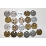 Twenty one assorted colliery mining pit tokens