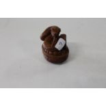 A Chinese box wood netsuke