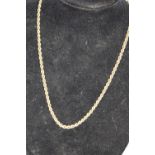 A 9ct gold rope twist necklace 5.6 grams 48cm