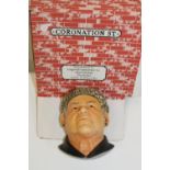 A vintage plaster head of the Coronation Street star Ena Sharples