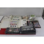 A large collection of assorted stamp albums, loose stamps & FDC