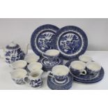 A selection of vintage blue & white bone china Royal wessex. 31 pieces Collection Only