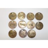 Eleven Thorne colliery pithead baths mining tokens