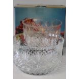 A large boxed leaded crystal bowl 28cm in diameter x 16cm tall