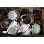 A good box of misc ceramics and other items